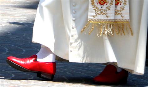 pope in prada shoes|red shoes meaning.